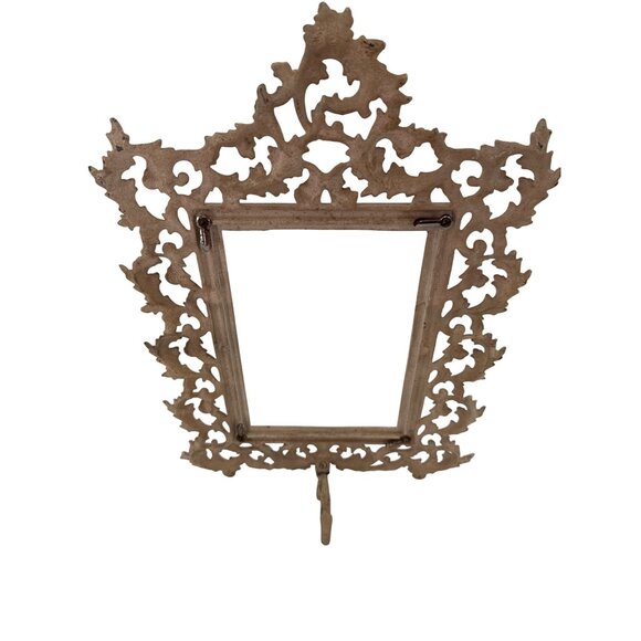 Antique Victorian Ornate Cast Iron Picture Frame With‎ Easel Stand - Picture 5 of 9